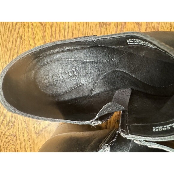 Born Caley Leather Booties Womens 8.5M Dark Brown Stacked Heel‎ - Picture 4 of 14